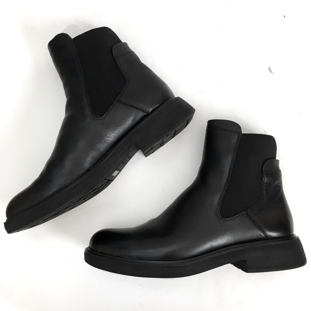 Franco Sarto Brood Black Leather Chelsea Pull On Ankle Boots - Picture 6 of 14